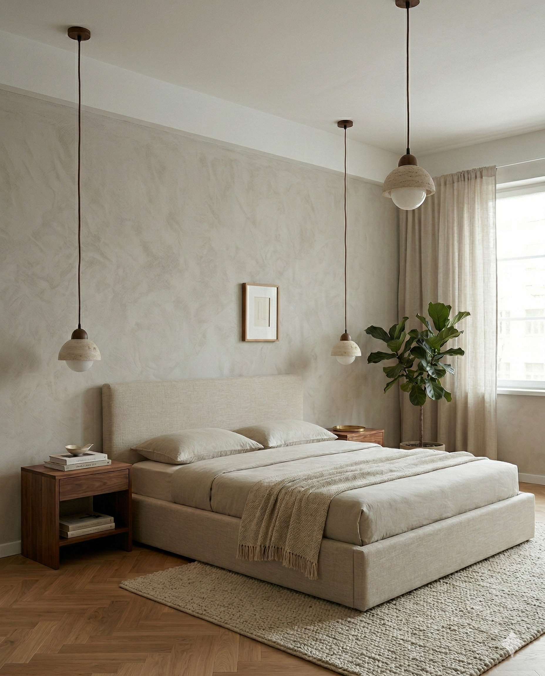 suspensions travertin milda style japandi wabi sabi par korven studio