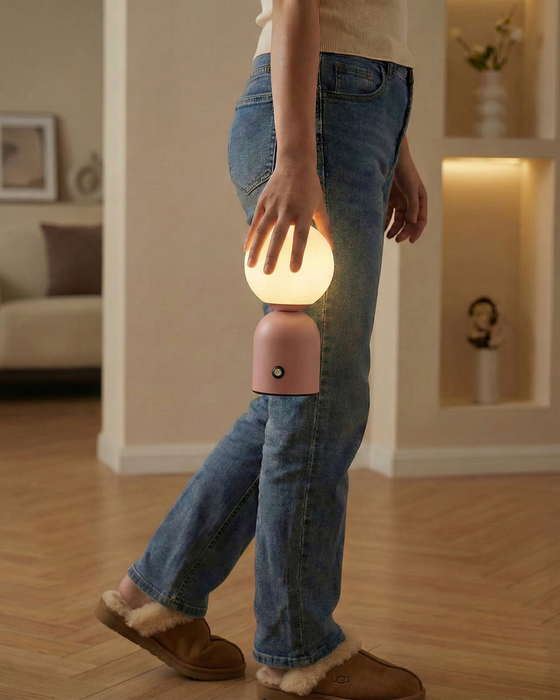 Lampe Sans Fil portable rose et tactile| LUMI Ma boutique