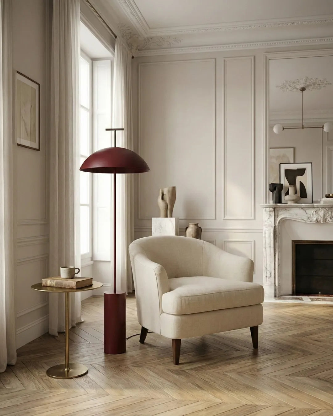 lampadaire scandinave salon design couleur rouge modele scandi par korven studio