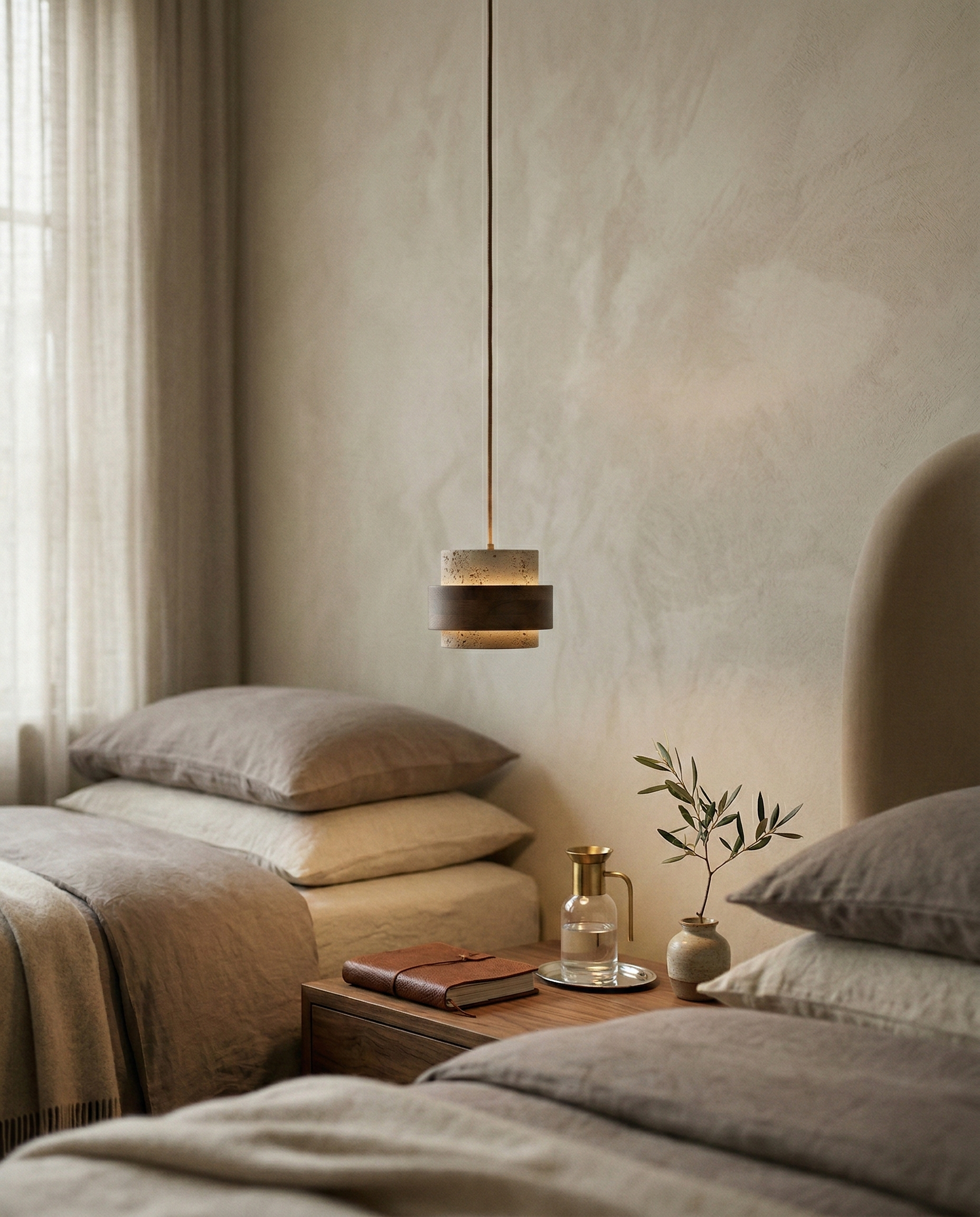 Suspension travertin kotor wabi sabi par korven studio